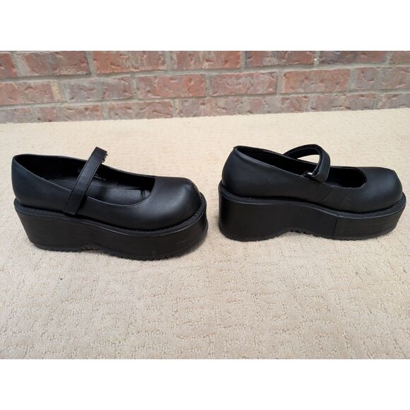Demonia Platform Shoes Womens Size 11 Black Dollie Mary Jane 3 in platforms - Picture 3 of 9
